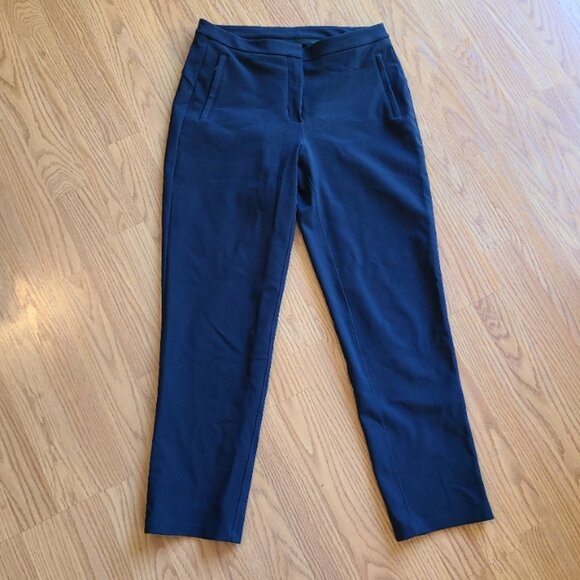 LULULEMON SCUBA-LIKE STRETCH FLAT FRONT TROUSER PANTS BACK YOKE REFLECTIVE HEM S - Picture 2 of 8